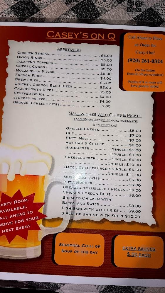 Casey's On Q Menu image 2